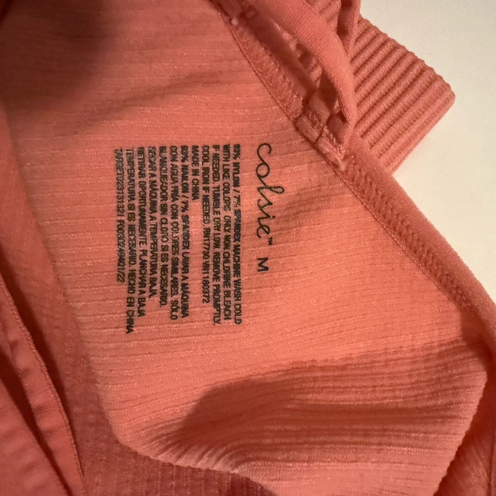 Colsie Coral Ribbed Tanktop - Picture 3 of 3